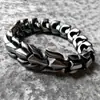 Joyería punk europea y americana al por mayor pulsera de cadena de hueso de dragón de moda creativa para hombre pulsera de acero de titanio moderna dominante