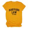 Amazon Ebay Estación Independiente Cómoda Casual Mujer Harvard Law Solo Cuello Redondo Camiseta de Manga Corta al Mayoreo