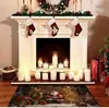 Felpudo de entrada Amazon transfronterizo, Felpudo de terciopelo de cristal navideño, Felpudo de estilo americano para el hogar, fácil de cuidar, resistente al desgaste