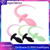 Plug Anal Diabo de Silicone Macio Luminoso para Homens e Mulheres Brincando Plug Anal de Quintal Brinquedo de Cauda de Cachorro Verde Suprimentos Sexuais para Adultos