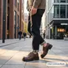 Sapatos Derby Masculinos com Solado Grosso para Aumentar a Altura, com Color-Blocking e Acabamento Brilhante, Adequados para Negócios, Escritório, Trajes Formais, Jovens Cavalheiros e Apresentações