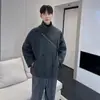 Ropa de Abrigo de Lana Sarga Estilo Retro Old Money para Hombre Otoño e Invierno Marca de Tendencia Diseño Corto Rompevientos Chaqueta Holgada
