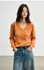 Suéter de Lana Sencillo y Cálido Estilo Francés de Lana 100% para Mujer, Color Sólido Otoño e Invierno, Suéter Básico de Punto Suave y Delicado de Manga Larga