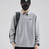 Camisa Polo para Hombre Otoño/Invierno 2026 con Cuello de Solapa, Corte Holgado, Manga Larga, Forro Polar, Nuevo Bordado, Top Casual de Negocios