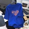 Camiseta Versátil de Algodón Puro de Manga Corta para Parejas Viajeras para Mujer 2023 Nuevo Estilo Camiseta Holgada Camiseta para Mujer