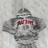 Conjunto de Moletom e Calça de Moletom Ins Europeu e Americano Transfronteiriço Blusão com Capuz de Manga Longa Jaqueta Retrô Street Wear Tendência Y2K