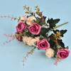 Ramo de Rosas de Diamante Simulado de 12 Cabezas Seda Decoración de Boda Ramo Adornos Decoración del Hogar Flores Artificiales Transfronterizas