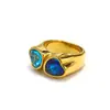 Diseño de nicho ins europeo y americano lujo ligero anillo de titanio y acero con gema en forma de corazón moda femenina corazón anillo de oro de 18 quilates al por mayor