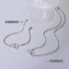 Colar Geométrico com Pingente de Anel Duplo Francês Corrente para Clavícula Pulseira de Corrente Plana de Aço Titânio Conjunto de Joias Feminino Nicho