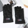 Guantes de Cuero con Pantalla Táctil de Moda para Invierno para Hombres y Mujeres, Guantes de Ciclismo Gruesos y Aterciopelados Cálidos y Cortavientos para Exterior