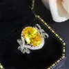 Anillo Abierto con Anillo de Punto Corindón Rojo Espinela Azul Esmeralda Circonio Amarillo Moda para Viajar al Trabajo Mujeres Venta al por Mayor Fábrica Huayoumei