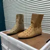 Botas Curtas Vazadas Retrô Estilo Coreano para Mulheres 026 Verão Bico Fino Salto Baixo Respirável Botas de Ciclismo Estilo Western Perfuradas Botas Frescas Tendência