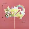 Decoración de Pastel Arcoíris Enchufe Niños Bebé Estrellas Nube Globos Feliz Cumpleaños Accesorios para Hornear Horneado