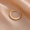 Anillo Abierto Popular Transfronterizo con Forma de Gota de Agua Apilable Alto Brillo Metálico Joyería Simple Estilo Ins para Mujer