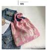 Bolsa con Estampado de Letras para Mujer, Bolso Tote de Gran Capacidad, Bolso de Hombro Simple Versátil, Bolso Tejido de Punto Novedoso Estilo Coreano, Transfronterizo