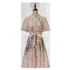 Vestido Corto de Manga Acampanada con Estampado de Diamantes Marca Z Seda y Lino Vestido Corto Verano Temprano Vestido Adelgazante Modelo Nuevo 2026