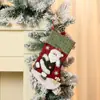 Nuevos Calcetines Navideños de Dibujos Animados Estéreo de Terciopelo Grande Bolsa de Regalo Navideña Calcetines Navideños Colgante para Árbol de Navidad