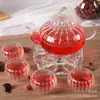 Tetera de Vidrio Juego de Té Juego de Teteras Hervidor para Hervir Té Negro Hervidor Resistente al Calor de Alto Borosilicato para Hervir Té