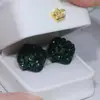 Pendientes Geométricos de Circonita Verde para Mujer, Nuevo Estilo Caliente 2026, Pendientes de Temperamento Retro de Lujo Ligero, Pendientes de Nicho de Gama Alta