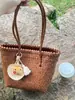 Bolsa Tejida para Vacaciones de Verano en la Playa 2025 Nueva Bolsa de Ratán Bolso Cesta de Verduras Hecho a Mano Bolso Cruzado Casual Retro