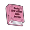 Broche Série Amante de Livros Ornamento Criativo em Formato de Livro Insígnia Acessório para Bolsa Alfinete