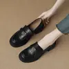 Zapatos de Cuero de Tacón Alto para Mujer Chuyuji Nuevo Estilo Primavera y Otoño Mocasines Cómodos para los Pies con Tacón Grueso Slip-On