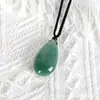 Colgante de Piedra Bruta de Cristal Natural Pulido en Forma de Lágrima Collar Energético Multimaterial Ovalado Producto Nuevo Transfronterizo