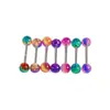 Uña de lengua con purpurina acrílica nueva decoración de lengua combinación de colores aro para lengua fabricantes de venta caliente en Europa y Estados Unidos joyería para piercing en el cuerpo humano al por mayor