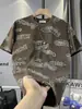 Camiseta de Manga Corta para Hombre de Moda Transfronteriza Holgada de Verano Tie-Dye Casual Moda Masculina Verano Letra Tie-Dye Top