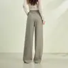 Pantalones de Pierna Ancha para Mujer Zhengzhou Moda Retro Estilo Old Money Patchwork Pantalones Casuales para Mujer Primavera Nuevo Retro Sueltos Versátiles