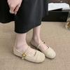 Sapatos Femininos Retro Franceses de Boca Rasa 2025 Primavera e Outono Novos Sapatos de Festa Estilo Fada Gentil Sapatos Planos Macios Mary Jane