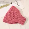 Banda para el cabello de lana tejida a mano para otoño e invierno, gorro de lana con protección para los oídos, banda para el cabello de ala ancha, accesorios para el cabello, tocado para mujer