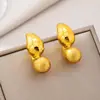 Nuevos Pendientes Dobles Colgantes de Estilo Europeo y Americano para Mujer, Pendientes de Oro Arena Vietnamita de Moda, Joyería Sencilla y Duradera de Imitación de Oro