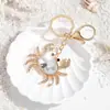 Moda Europea y Americana Nueva Llegada Serie Oceánica Llavero Lujo Creativo Lindo Versátil Cangrejo Llavero Colgante de Bolso