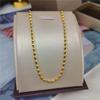 Collar gargantilla de cadena sencilla de cuentas de arroz que conservan el color de acero titanio para mujer, cadena básica apilada para clavícula, cadena desnuda, collar versátil