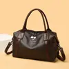 Bolso Transfronterizo para Mujer con un Toque de Lujo, Bolso de Mano Boston de Cuero Encerado al Aceite Vintage, Gran Capacidad, Adecuado para Viajes Diarios y Uso Casual, Bolso de Hombro Único y Bandolera