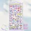 Pegatinas Divertidas de Relieve Estéreo 3D Huecas, Pegatinas Decorativas de Dibujos Animados para Cuadernos Infantiles, Pegatinas Creativas de Burbujas con Diamantes de Cristal