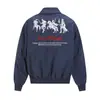 Chaqueta bomber retro americana ARES con bordado de caballero y solapa de aviador para hombre, abrigo holgado de moda high street para hombre, estilo otoño