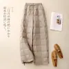 Pantalones de Invierno Gruesos de Algodón para Mujer, Nuevos de Pierna Recta con Cordón, Tendencia Estilo Europeo, Pantalones Largos Finos de Algodón