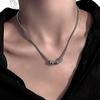 Collar con colgante de anillo de diamantes con destellos de estilo moderno para mujer, nuevo diseño de nicho, versátil, exquisito, simple, collar de alta gama