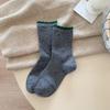 Meias de Lã Grossas de Inverno para Mulheres, Meias de Lã com Bolinhas Coloridas em Blocos, Meias Versáteis Macias de Cano Médio, Meias Modernas Slouch
