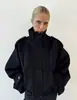 Jaqueta de Lã com Zíper e Gola Alta Feminina Nova Primavera 2026 da Aliexpress, Casaco Elegante e Fashion com Fechamento de Botão Único