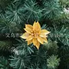Decorações de Natal Quentes Transfronteiriças Poinsétia Flores de Natal 9 CM Cebola Sólida em Pó Ouro e Prata Cártamo Pingente de Árvore de Natal