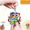 Llavero Grabado 2D Lindo Bolsa Coche Letra 26 Grande Plano Accesorio para Llave Decoración Colgante Estilo Anime