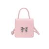 Mini Bolsa Quadrada com Laço para Mulheres 2026 Nova Moda Bolsa de Ombro Estilosa Versátil Bolsa Transversal Vertical