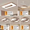 Lámpara Ventilador sin Aspas 2026 Nuevo Modelo Color Nogal Moderno Sencillo y Elegante Ventilador de Techo Invisible de Espectro Completo Protector de Ojos