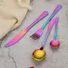 Cuchillo, tenedor y cuchara cubertería de acero inoxidable transfronterizo traje de 24 piezas cuatro piezas principales cuchillo, tenedor y cuchara traje de caja de regalo traje de cubertería