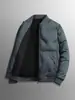 Jaqueta Masculina de Algodão Nova Outono e Inverno Moda Casual Gola Baseball Solta Tamanho Grande Cor Sólida Grossa Quente Transfronteiriça