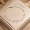 Pulsera de Trébol de Cuatro Hojas para Mujer que Calienta el Corazón, Pulsera de Doble Capa de Lujo Ligero de Nicho, Regalo de San Valentín para Novia