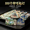 Imán de Refrigerador de Metal Magnético Personalizado Punto Turístico de Ciudad Souvenir Pintura al Horno Creativo Cultural y Creativo UV Creativo Hangzhou Pequeños Regalos Souvenirs